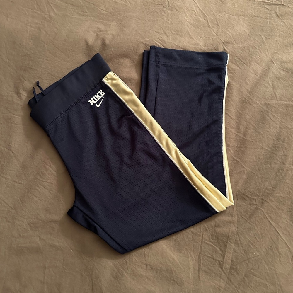 Nike Blue and Yellow Athletic Capris
